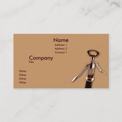 Customizable Wine Opener Business Card Templates