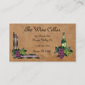 Wine Or Grapes Business Card by SweetRascal at Zazzle