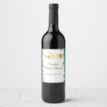 Wine Or Sparkling Wine Bottle Label Jungle Animals by pinkthecatdesign at Zazzle