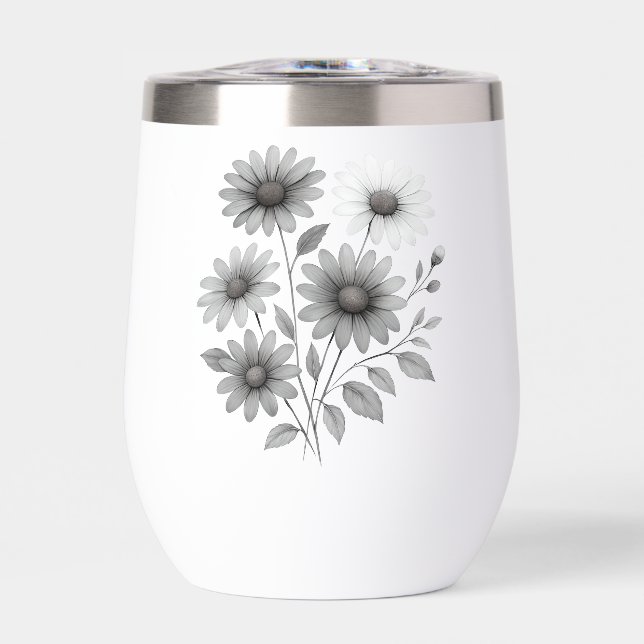 Wine or Water Tumbler - Daisy Design - Corrine & C (Front)