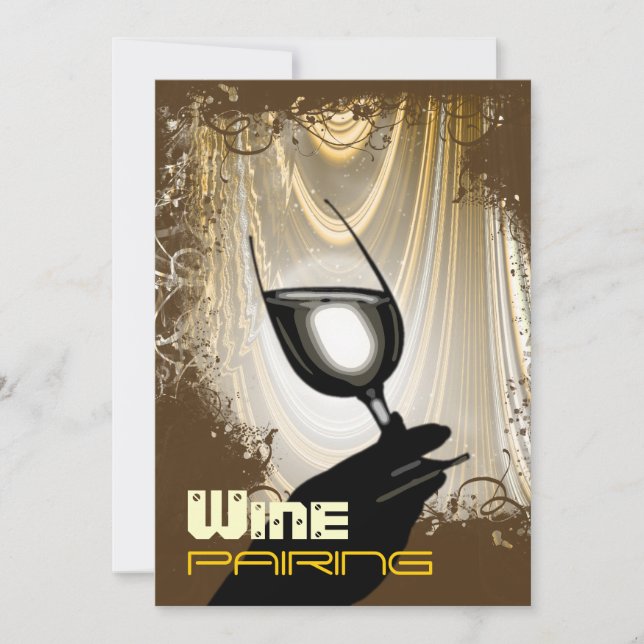 Wine pairing tasting party ~ elegant invitation (Front)