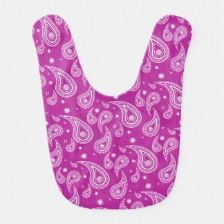 Wine Paisley Print Bib