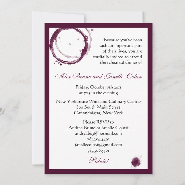 Wine Party Invitation (Front)