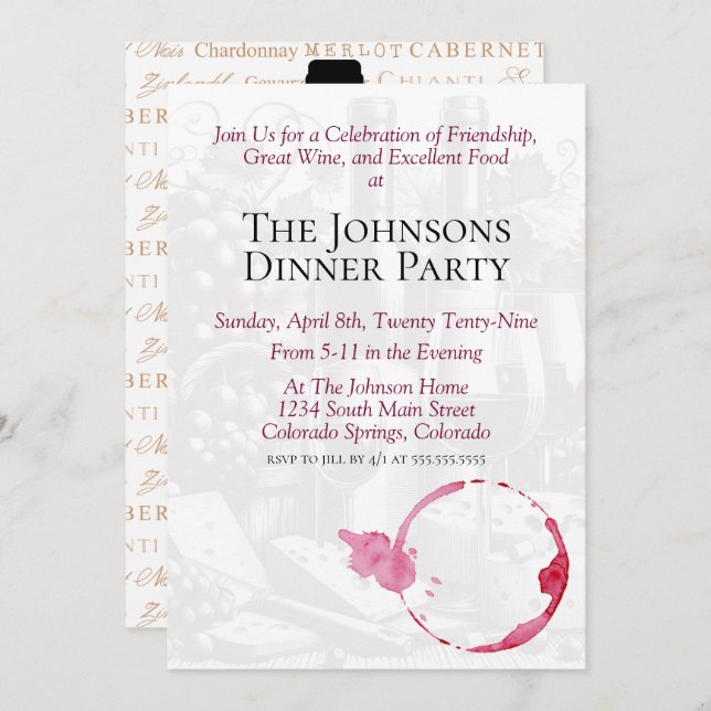 Wine Party Invitation (Front/Back)