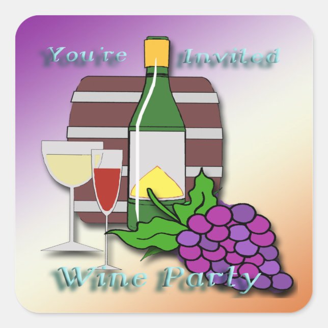 Wine Party Invitation envelope seal (Front)