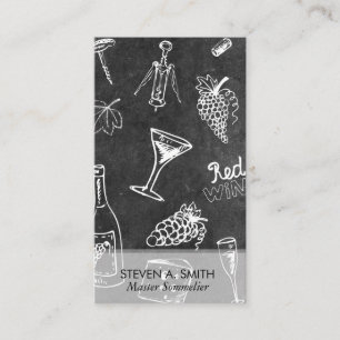 Wine Pattern Slate   Sommelier Business Card