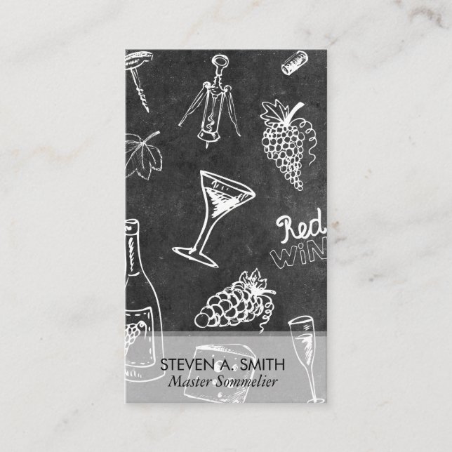 Wine Pattern Slate | Sommelier Business Card (Front)