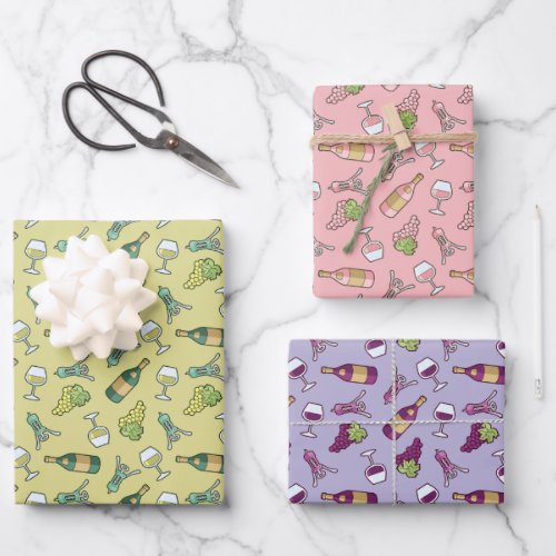 Wine Pattern Wrapping Paper Sheets