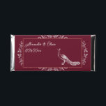 Wine Peacock Flourish Wedding Hershey Bar Favors<br><div class="desc">Pass out wedding favors for your guests with Wine Peacock Flourish Wedding Hershey Bar Favors.  Wrapper design features an elegant peacock adorned with flourishes.  Personalize with the groom and bride's names along with the wedding date. Additional wedding stationery available with this design as well.</div>