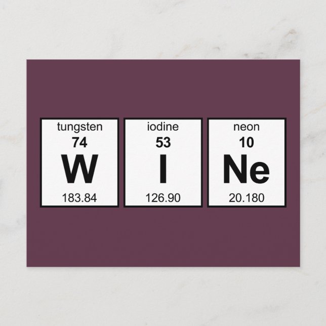 WINe Periodic Table Postcard (Front)