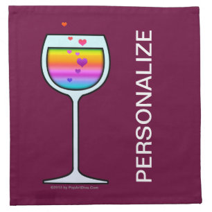 WINE Personalizable Cocktail or Dinner NAPKINS