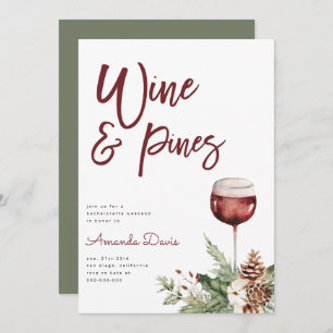 Wine & Pines Cabin Mountain Bachelorette Weekend Invitation