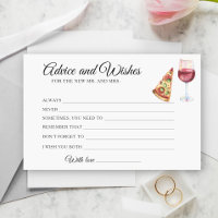Wine & Pizza Bridal Shower Advice and Wishes