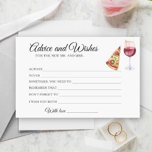 Wine & Pizza Bridal Shower Advice and Wishes Stationery