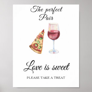 Wine Pizza Bridal shower Love is sweet Poster