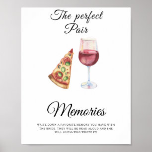 Wine Pizza Bridal Shower Memories with the bride Poster