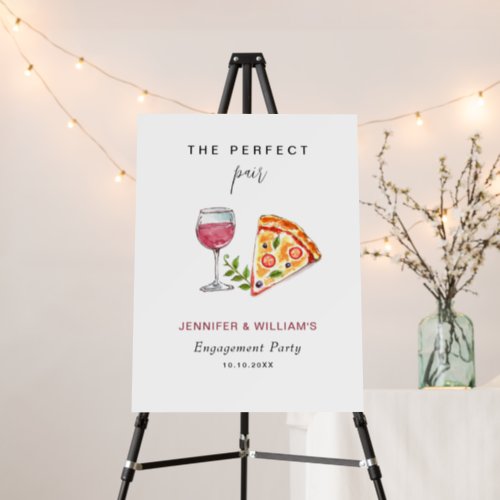 Wine  Pizza Engagement Party Welcome  Foam Board