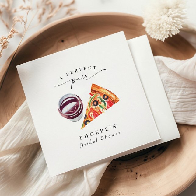 Wine & Pizza Perfect Pair Rehearsal Dinner Napkins (Creator Uploaded)