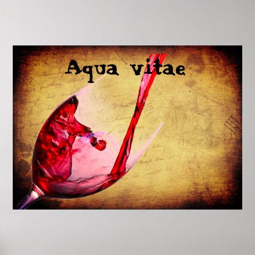 Wine Poster with Latin Quote