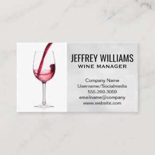 Wine Pour Into Glass Business Card