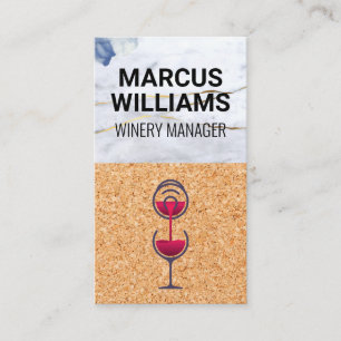 Wine Pour   Marble Cork Background Business Card