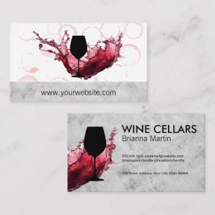 Wine Pour Splash Logo Winery Appointment Card