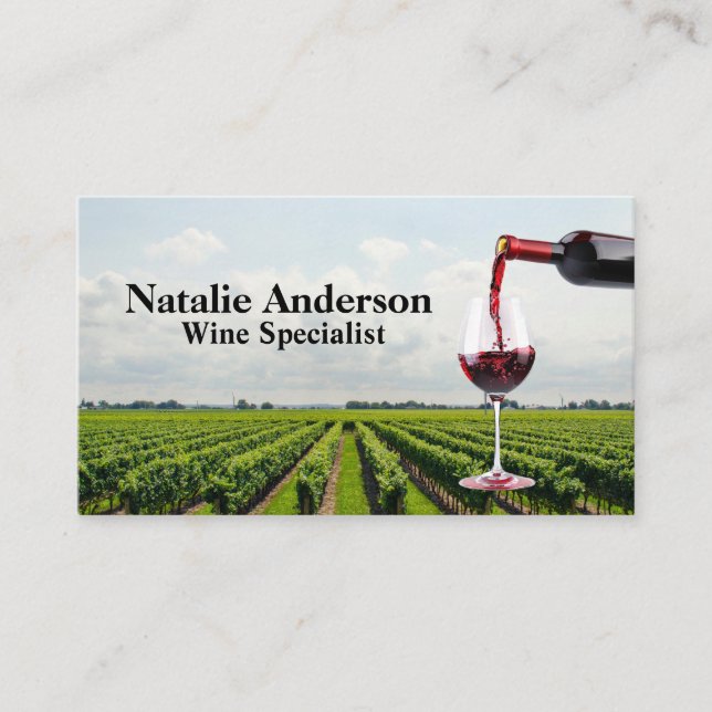 Wine Pour | Winery Vineyard Estate Business Card (Front)