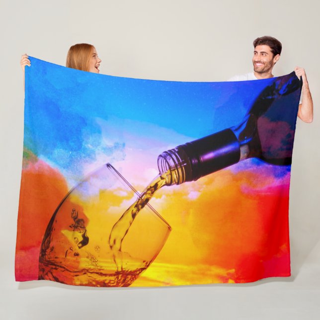 Wine Pouring Fleece Blanket (In Situ)