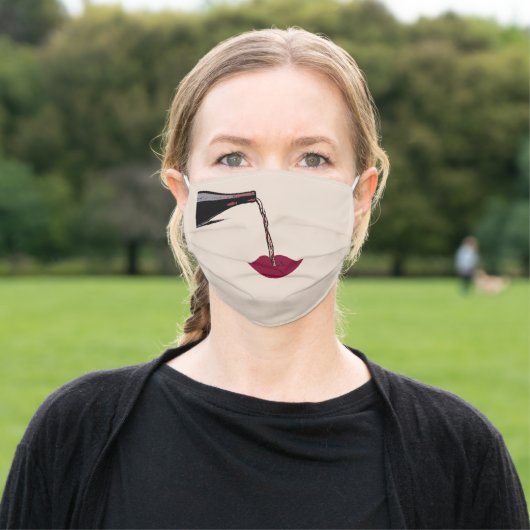 Wine pouring into mouth Cloth Face Mask (Outside)