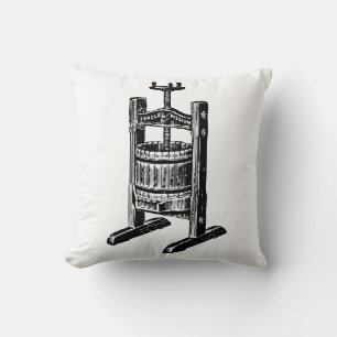 Wine Press Throw Pillow