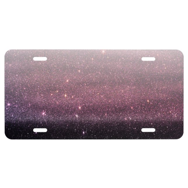 Wine Purple and Navy Blue Faux Glitter Gradient License Plate (Front)