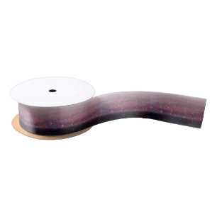 Wine Purple and Navy Blue Faux Glitter Gradient Satin Ribbon