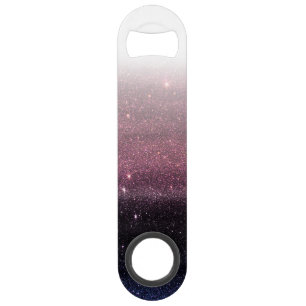Wine Purple and Navy Blue Faux Glitter Gradient Speed Bottle Opener