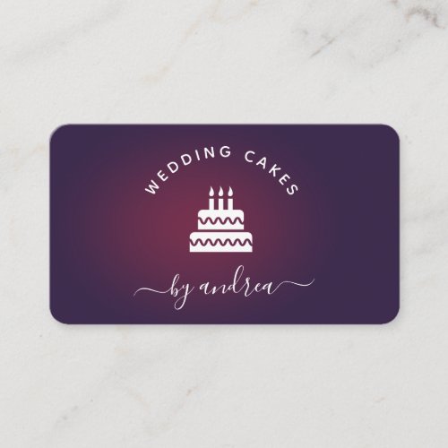 Wine Purple White Wedding Cake Logo Social Media   Business Card
