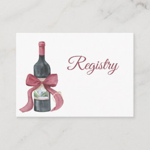 Wine QR Code Bridal Shower Registry Enclosure Card