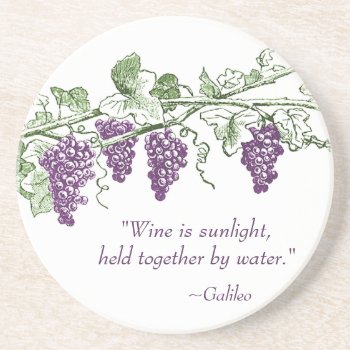 Wine Quote Coasters by pmcustomgifts at Zazzle