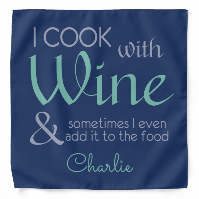 Wine Quote custom name bandana (Front)