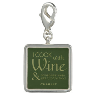 Wine Quote custom name charm / wristlet