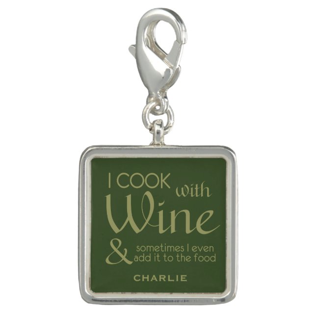 Wine Quote custom name charm / wristlet (Front)