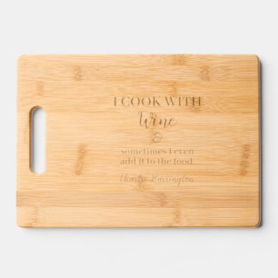Wine Quote custom name Engraved Cutting Board