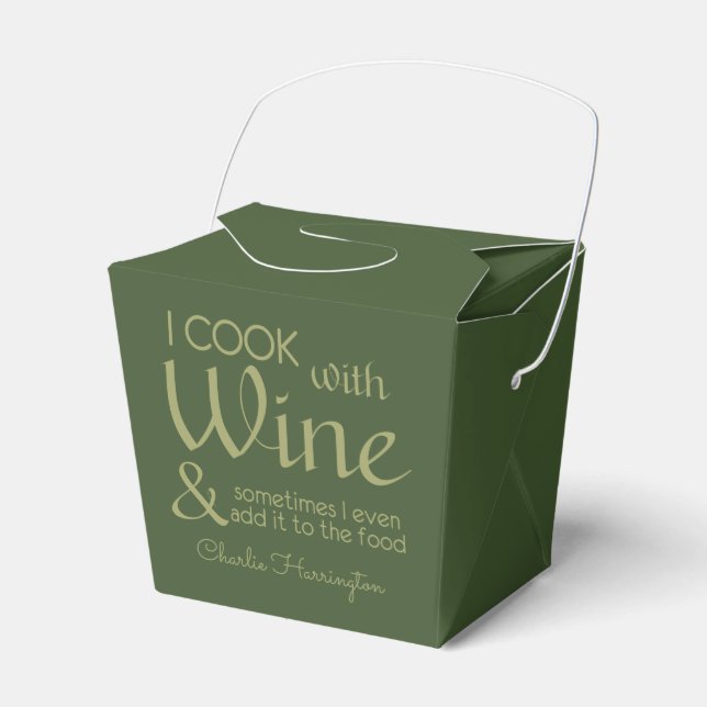 Wine Quote custom name favor box (Front Side)