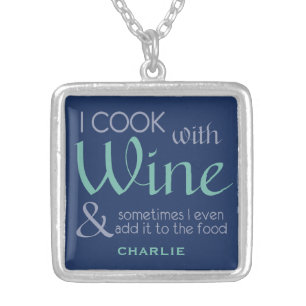 Wine Quote custom name necklace