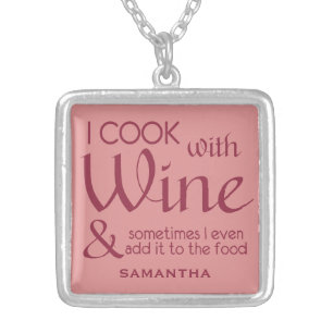 Wine Quote custom name necklace