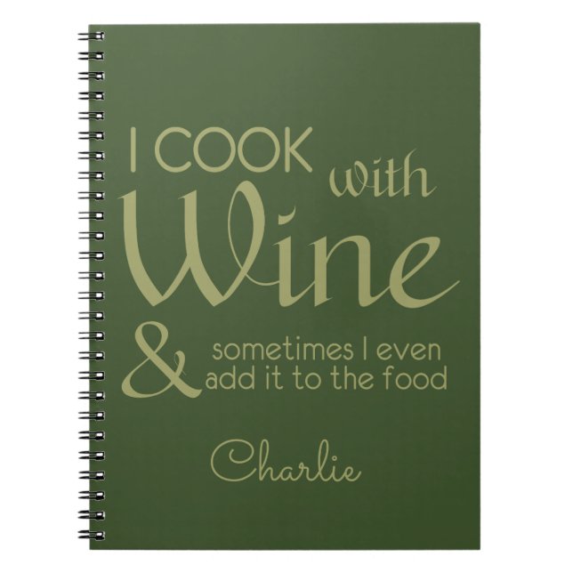 Wine Quote custom name notebook (Front)