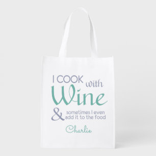 Wine Quote custom name reusable bag