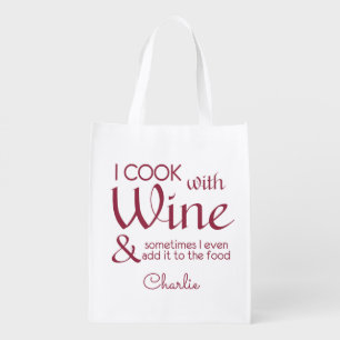 Wine Quote custom name reusable bag