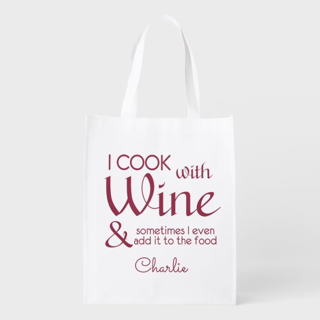 Wine Quote custom name reusable bag (Back)