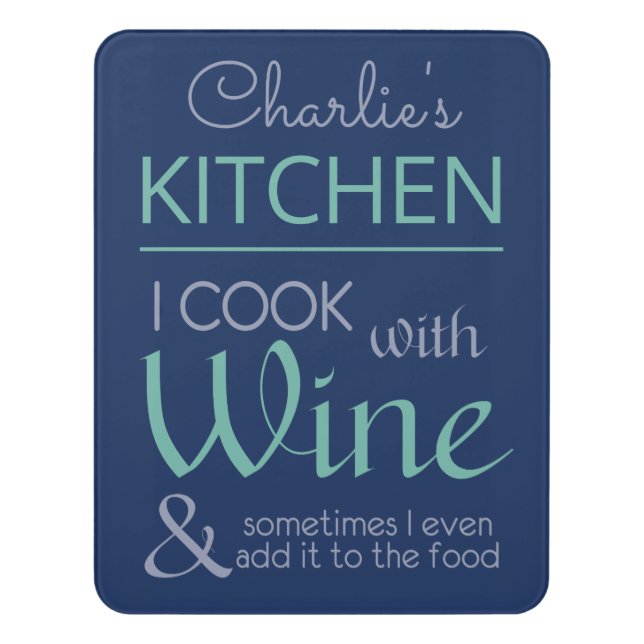Wine Quote custom name room sign (Contemporary Vert)