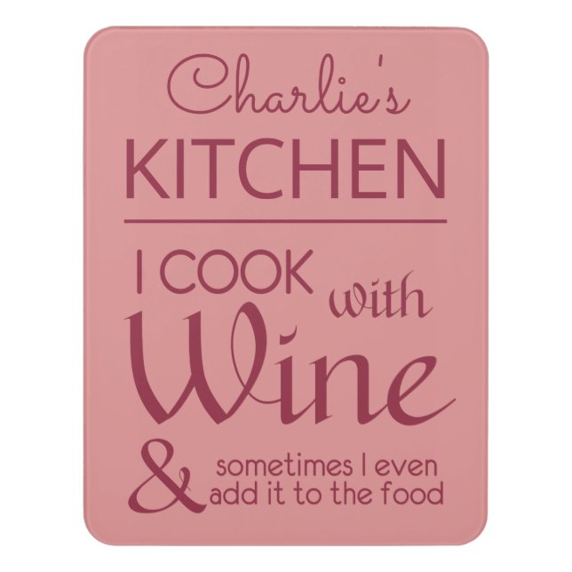 Wine Quote custom name room sign (Contemporary Vert)