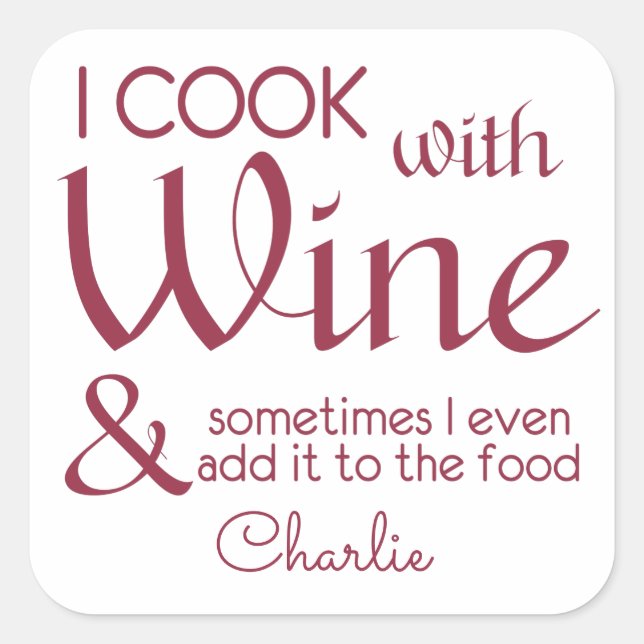 Wine Quote custom name stickers (Front)